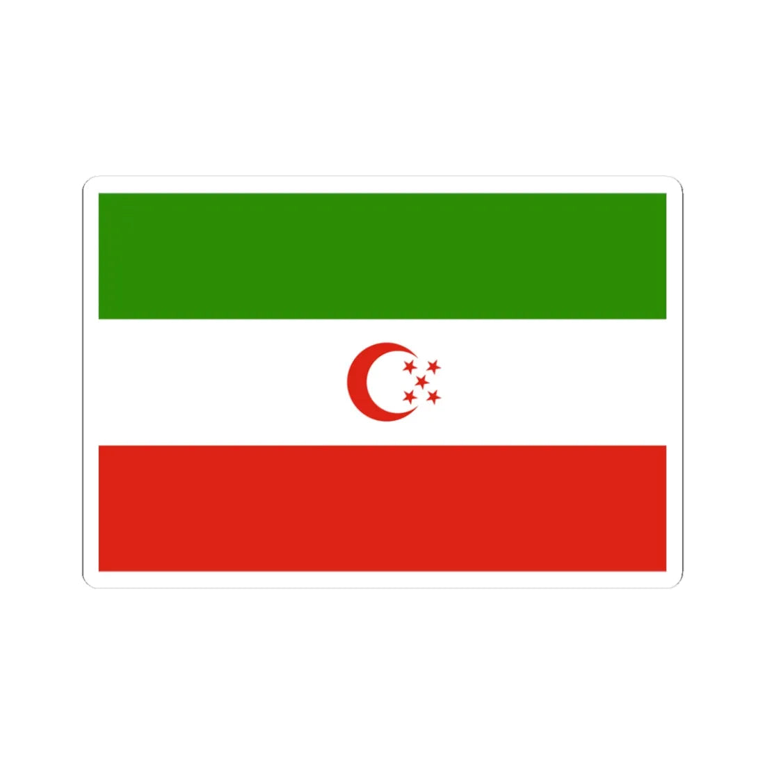 Turkmensahra Liberation Organization flag (Iran) STICKER Vinyl Kiss-Cut Decal 3 Inch White - The Sticker Space
