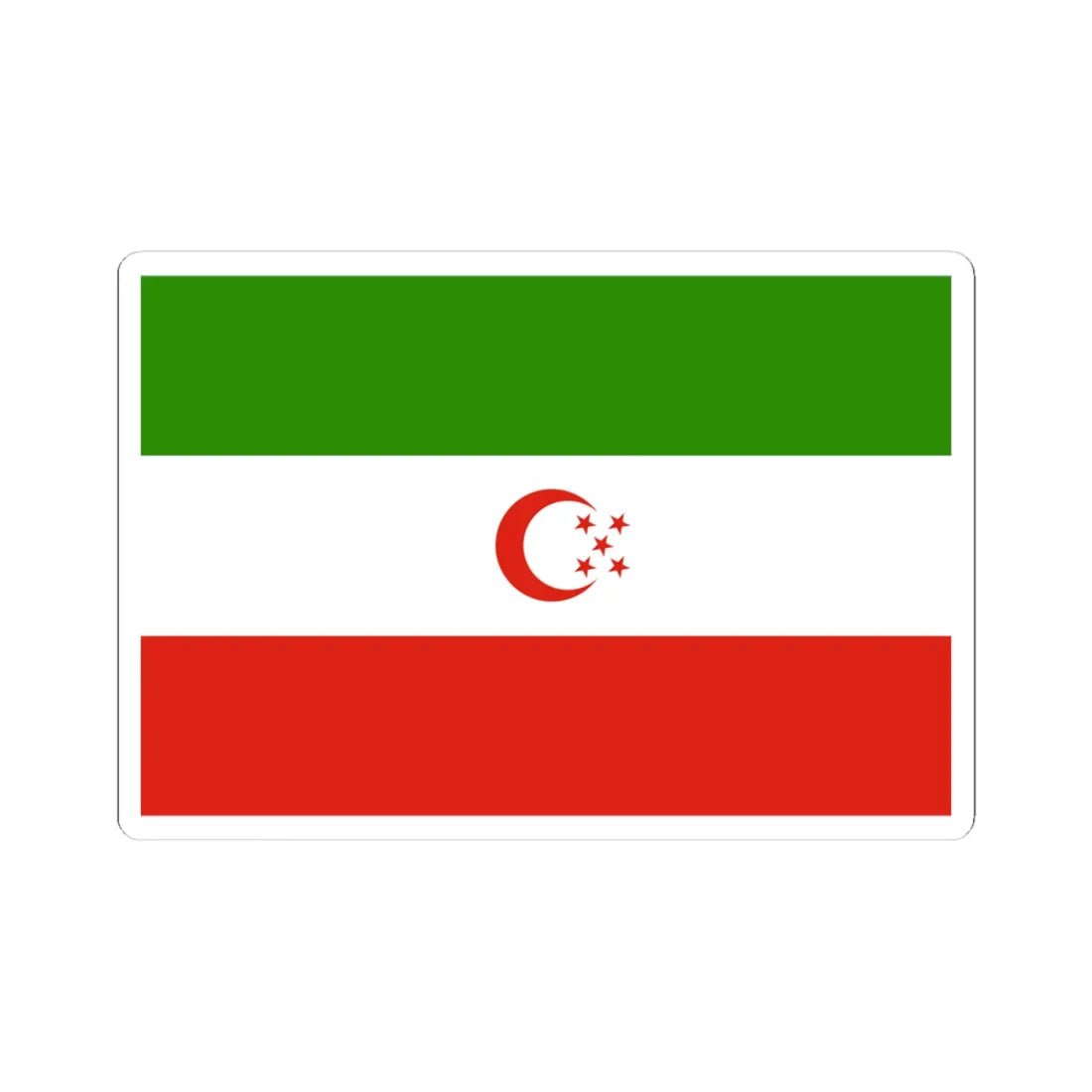 Turkmensahra Liberation Organization flag (Iran) STICKER Vinyl Kiss-Cut Decal 4 Inch White - The Sticker Space