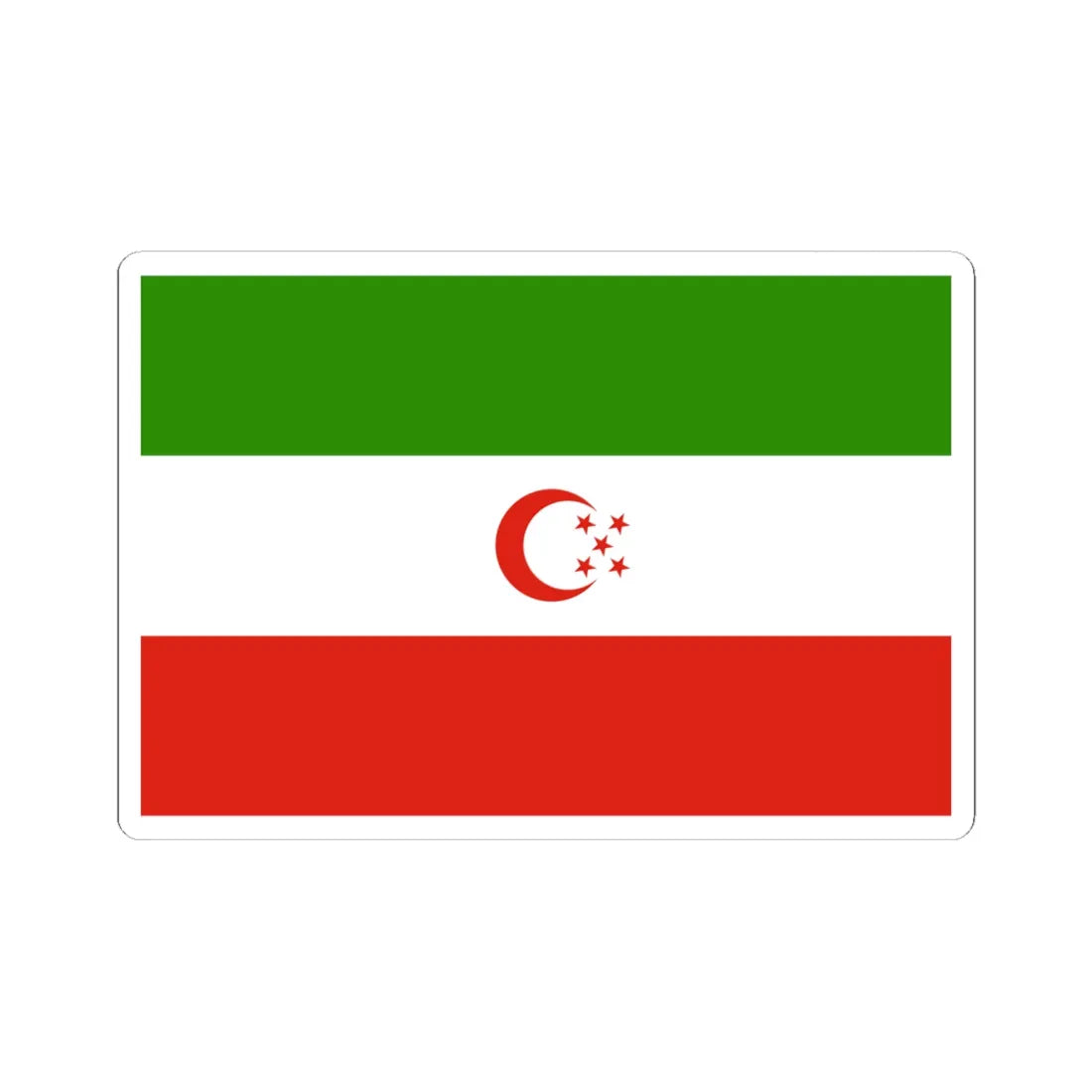 Turkmensahra Liberation Organization flag (Iran) STICKER Vinyl Kiss-Cut Decal 6 Inch White - The Sticker Space