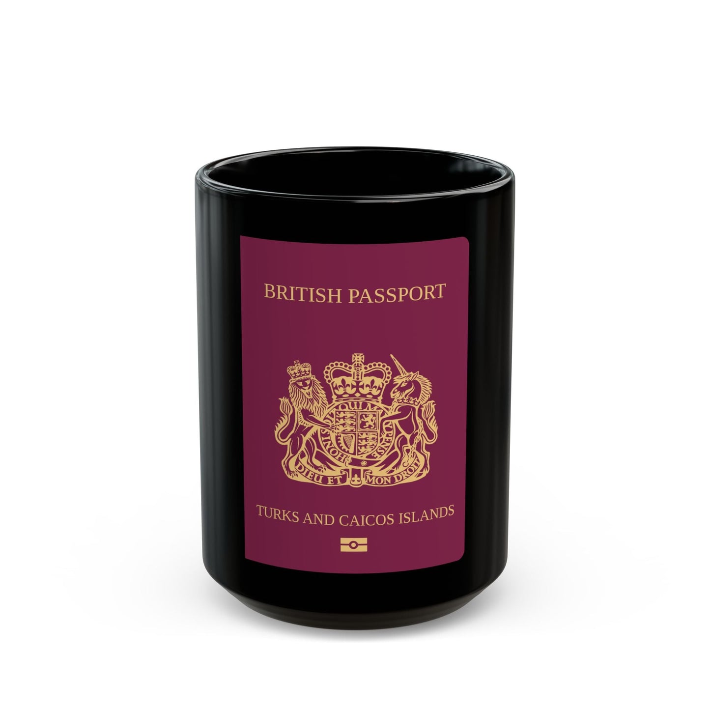 Turks And Caicos Islands Passport - Black Coffee Mug