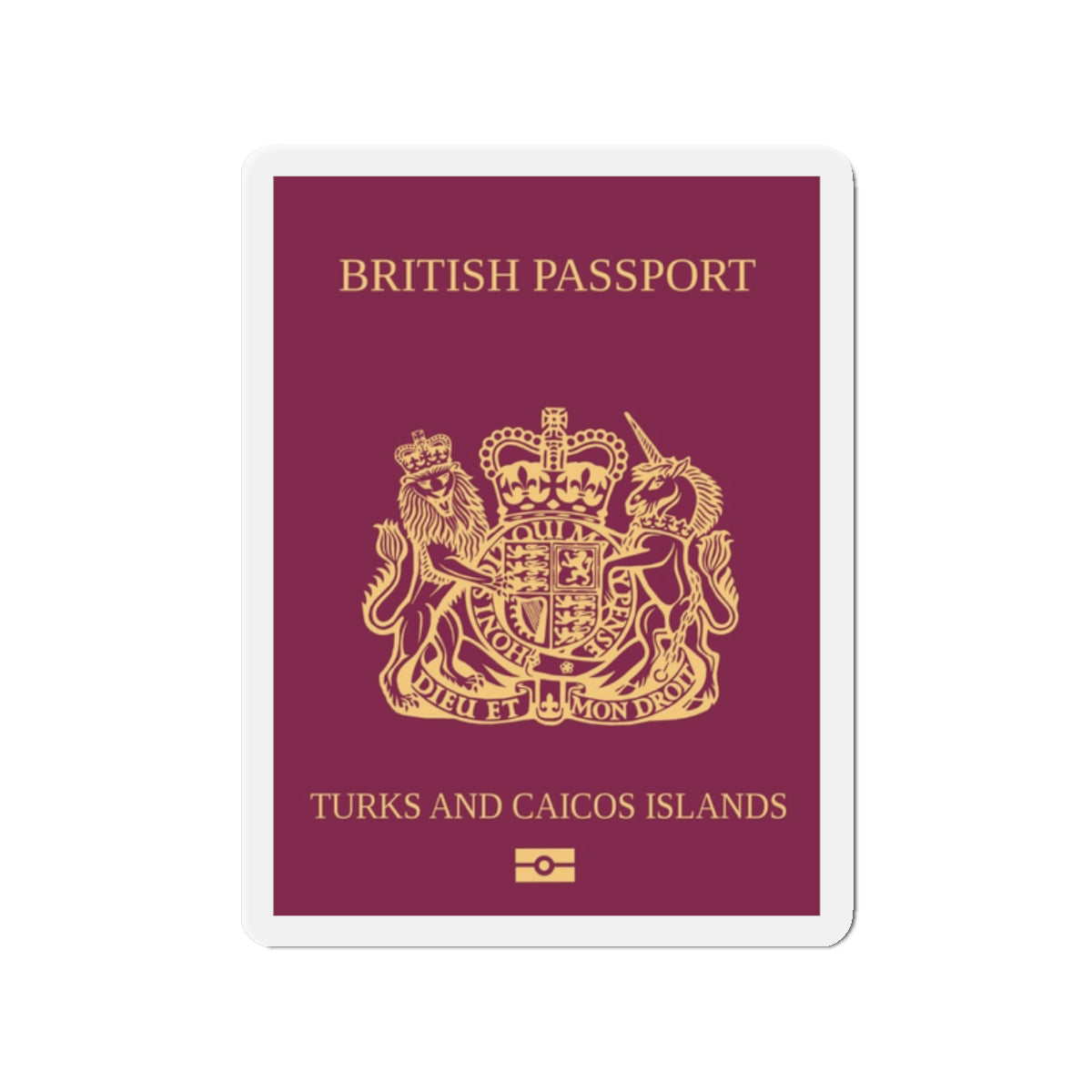 Turks And Caicos Islands Passport - Die-Cut Magnet-2" x 2"-The Sticker Space