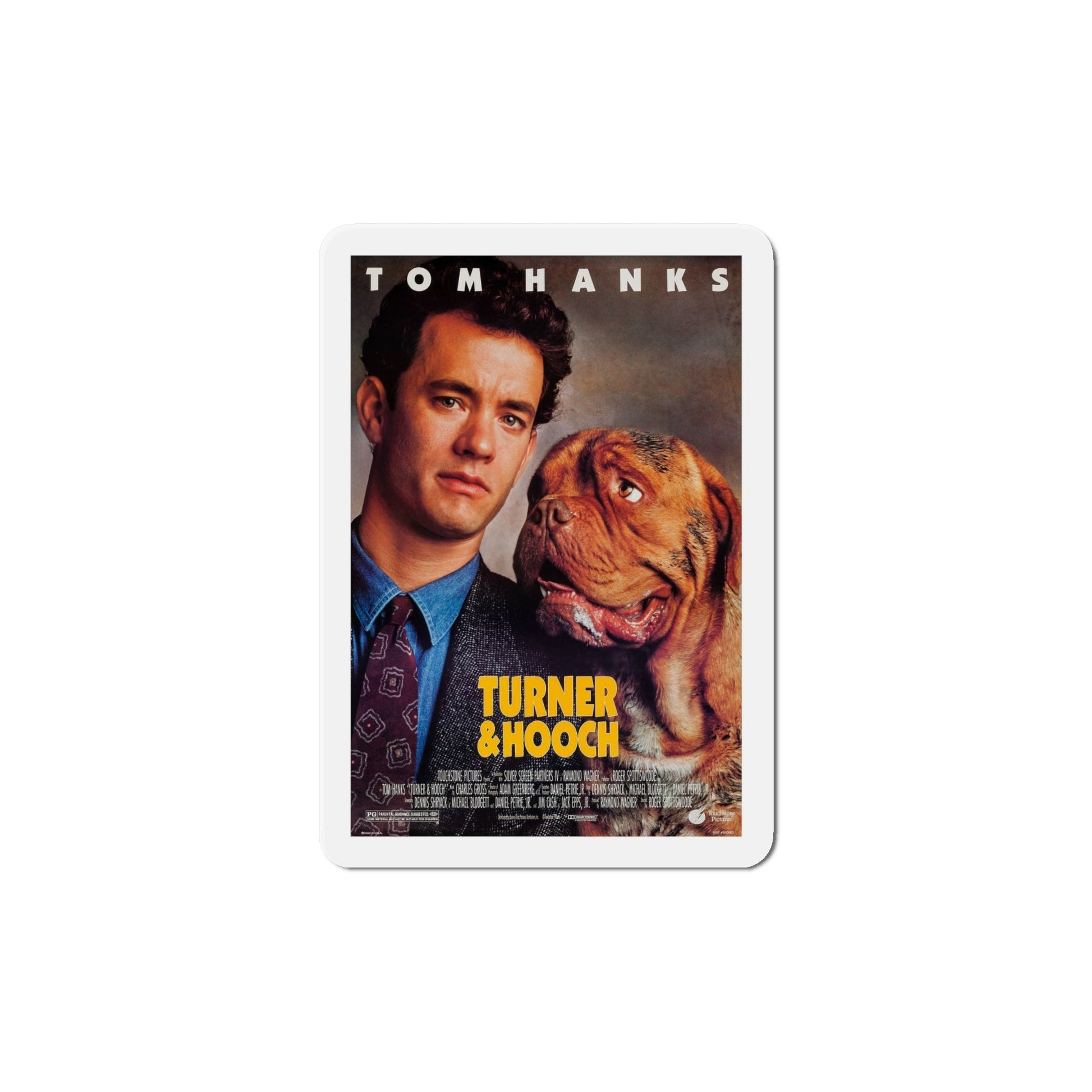 Turner & Hooch 1989 Movie Poster Die-Cut Magnet-6 Inch-The Sticker Space