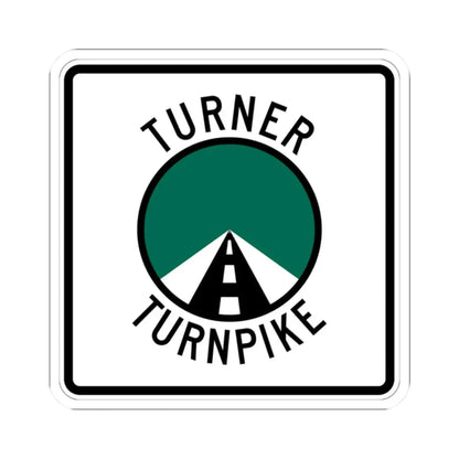 Turner Turnpike (Oklahoma) (Road Sign) STICKER Vinyl Kiss-Cut Decal 2 Inch White - The Sticker Space