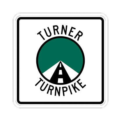 Turner Turnpike (Oklahoma) (Road Sign) STICKER Vinyl Kiss-Cut Decal 4 Inch White - The Sticker Space