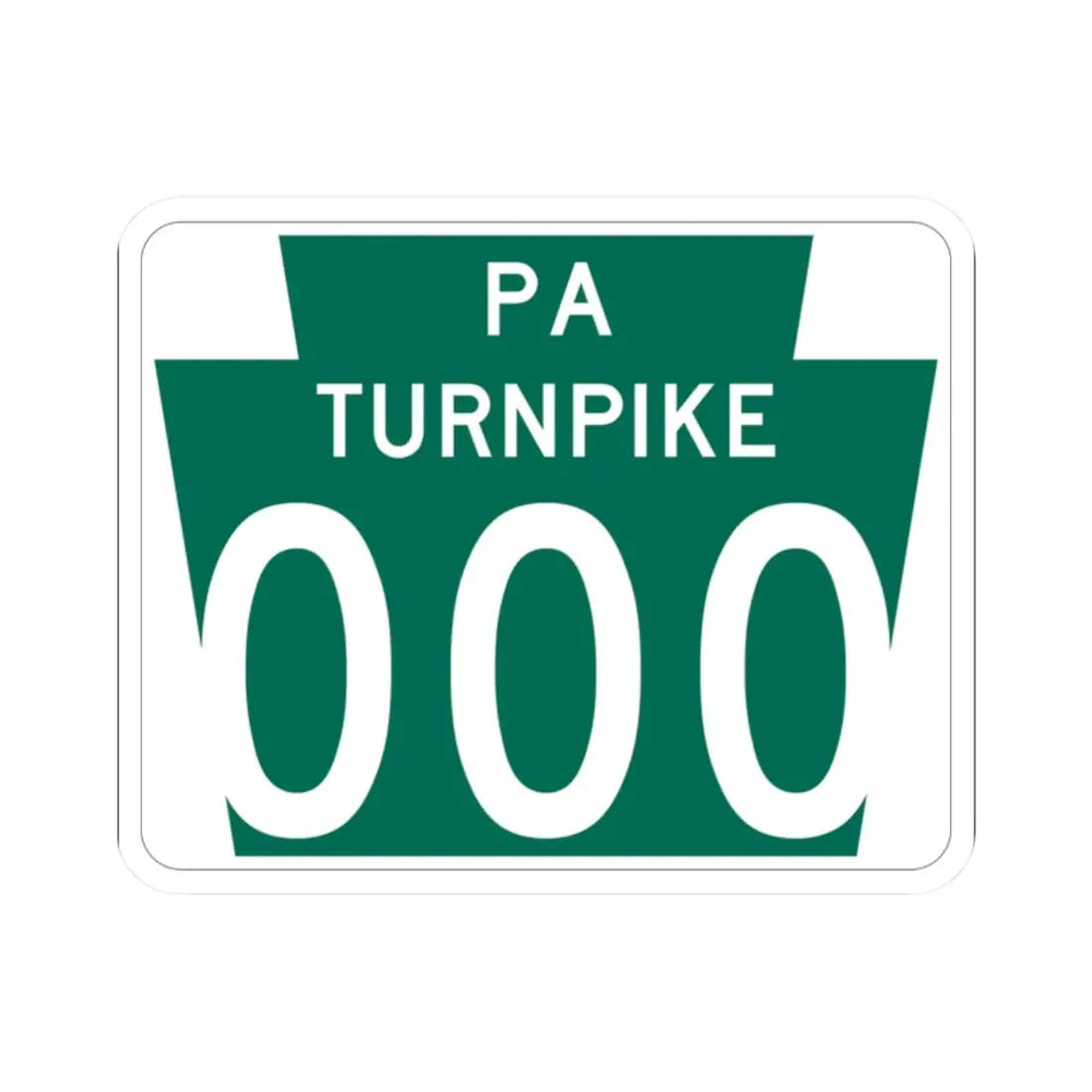 Turnpike-000 template (Pennsylvania) (Road Sign) STICKER Vinyl Kiss-Cut Decal 2 Inch White - The Sticker Space