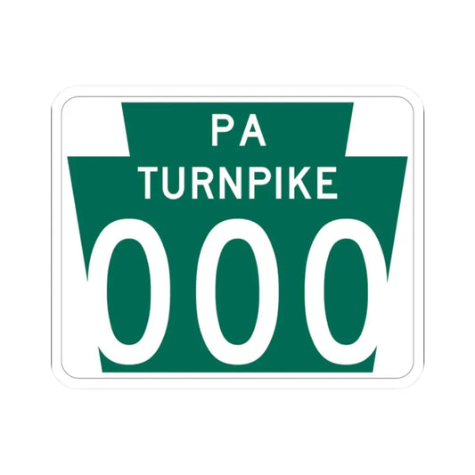 Turnpike-000 template (Pennsylvania) (Road Sign) STICKER Vinyl Kiss-Cut Decal 2 Inch White - The Sticker Space