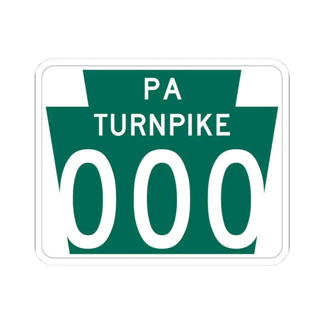 Turnpike-000 template (Pennsylvania) (Road Sign) STICKER Vinyl Kiss-Cut Decal 3 Inch White - The Sticker Space