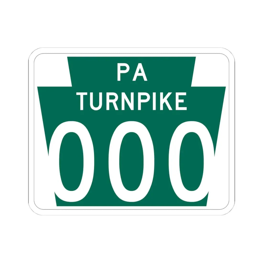 Turnpike-000 template (Pennsylvania) (Road Sign) STICKER Vinyl Kiss-Cut Decal 4 Inch White - The Sticker Space