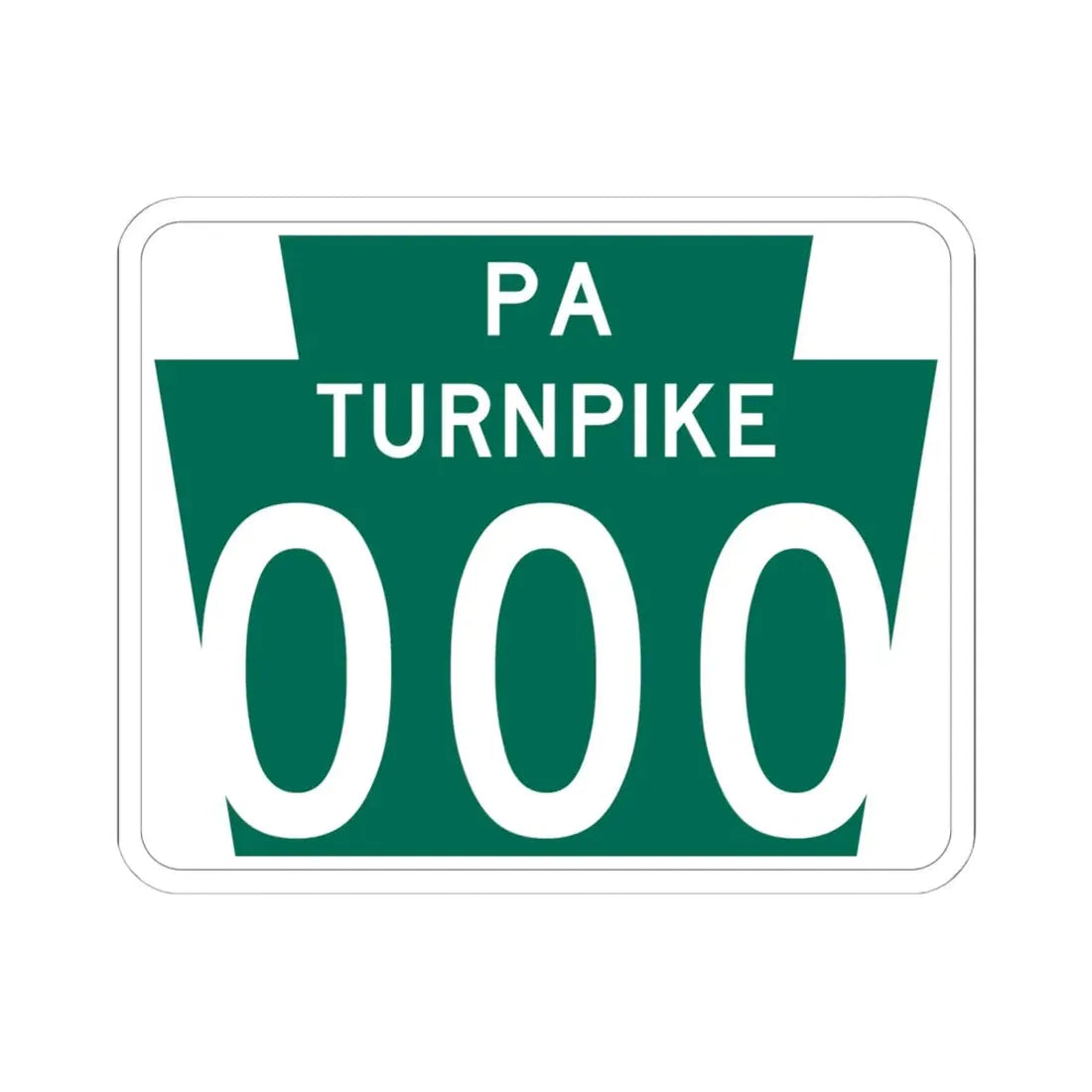 Turnpike-000 template (Pennsylvania) (Road Sign) STICKER Vinyl Kiss-Cut Decal 6 Inch White - The Sticker Space