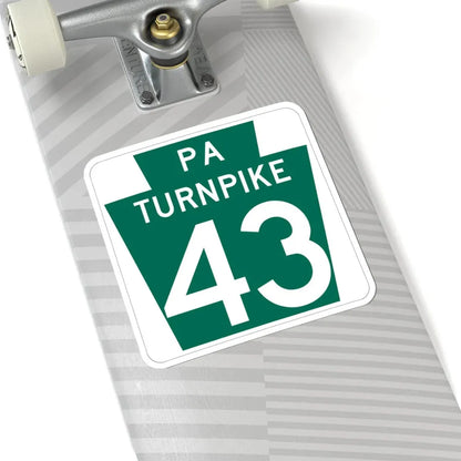 Turnpike-43 (Pennsylvania) (Road Sign) STICKER Vinyl Kiss-Cut Decal - The Sticker Space
