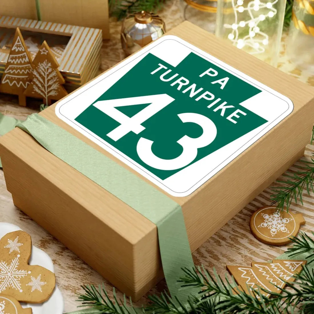 Turnpike-43 (Pennsylvania) (Road Sign) STICKER Vinyl Kiss-Cut Decal - The Sticker Space