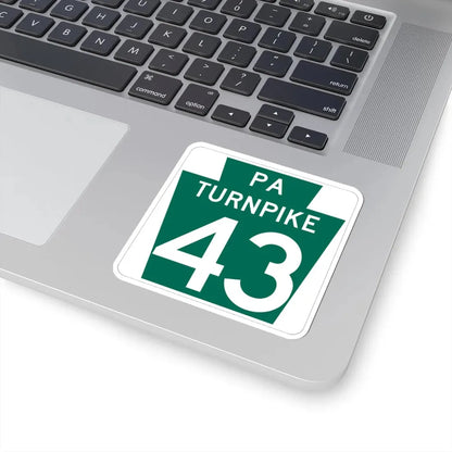 Turnpike-43 (Pennsylvania) (Road Sign) STICKER Vinyl Kiss-Cut Decal - The Sticker Space