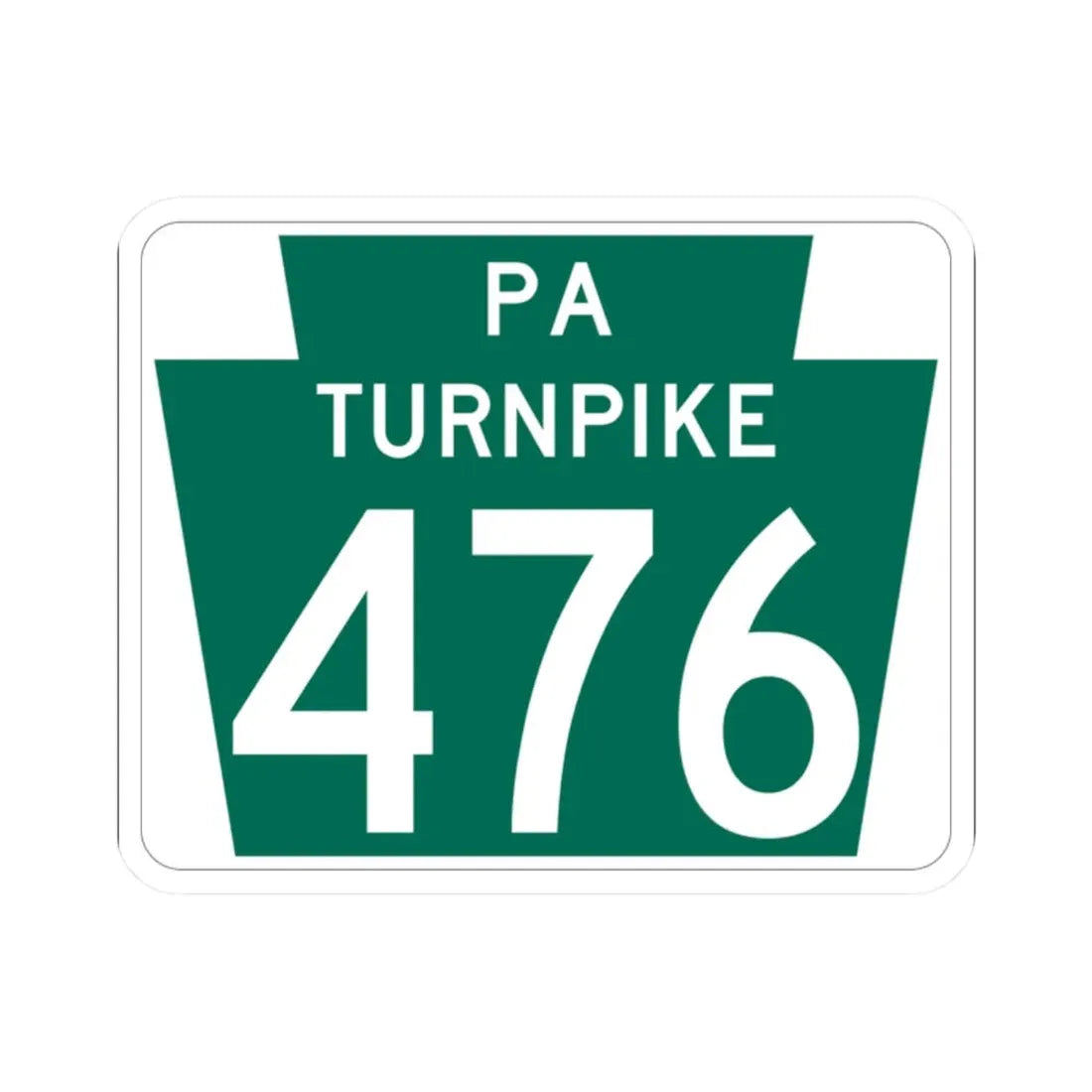 Turnpike-476 (Pennsylvania) (Road Sign) STICKER Vinyl Kiss-Cut Decal 2 Inch White - The Sticker Space