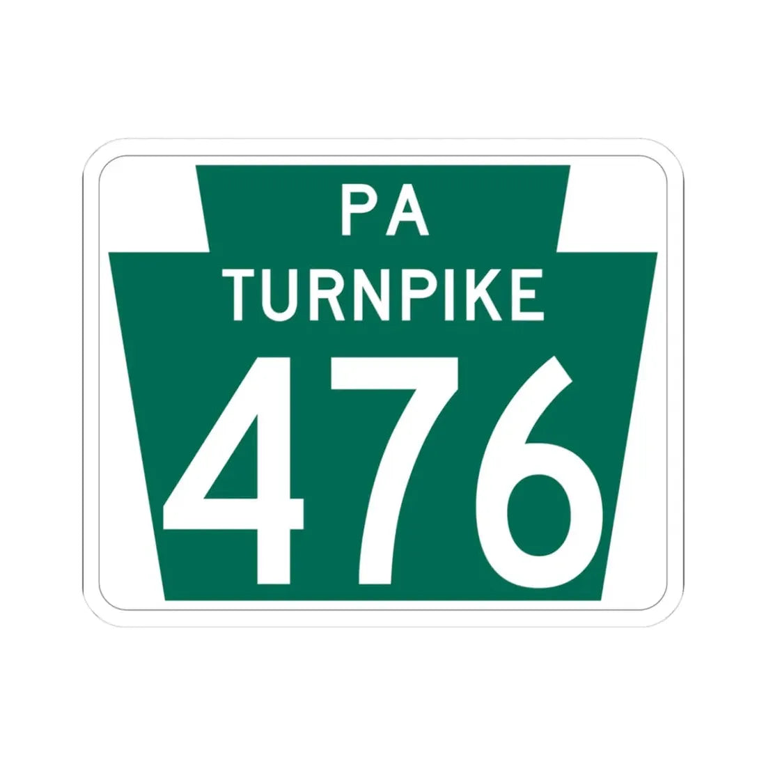 Turnpike-476 (Pennsylvania) (Road Sign) STICKER Vinyl Kiss-Cut Decal 3 Inch White - The Sticker Space