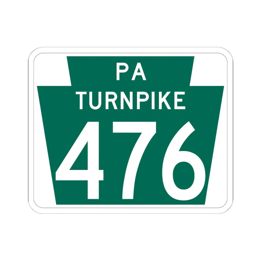 Turnpike-476 (Pennsylvania) (Road Sign) STICKER Vinyl Kiss-Cut Decal 6 Inch White - The Sticker Space