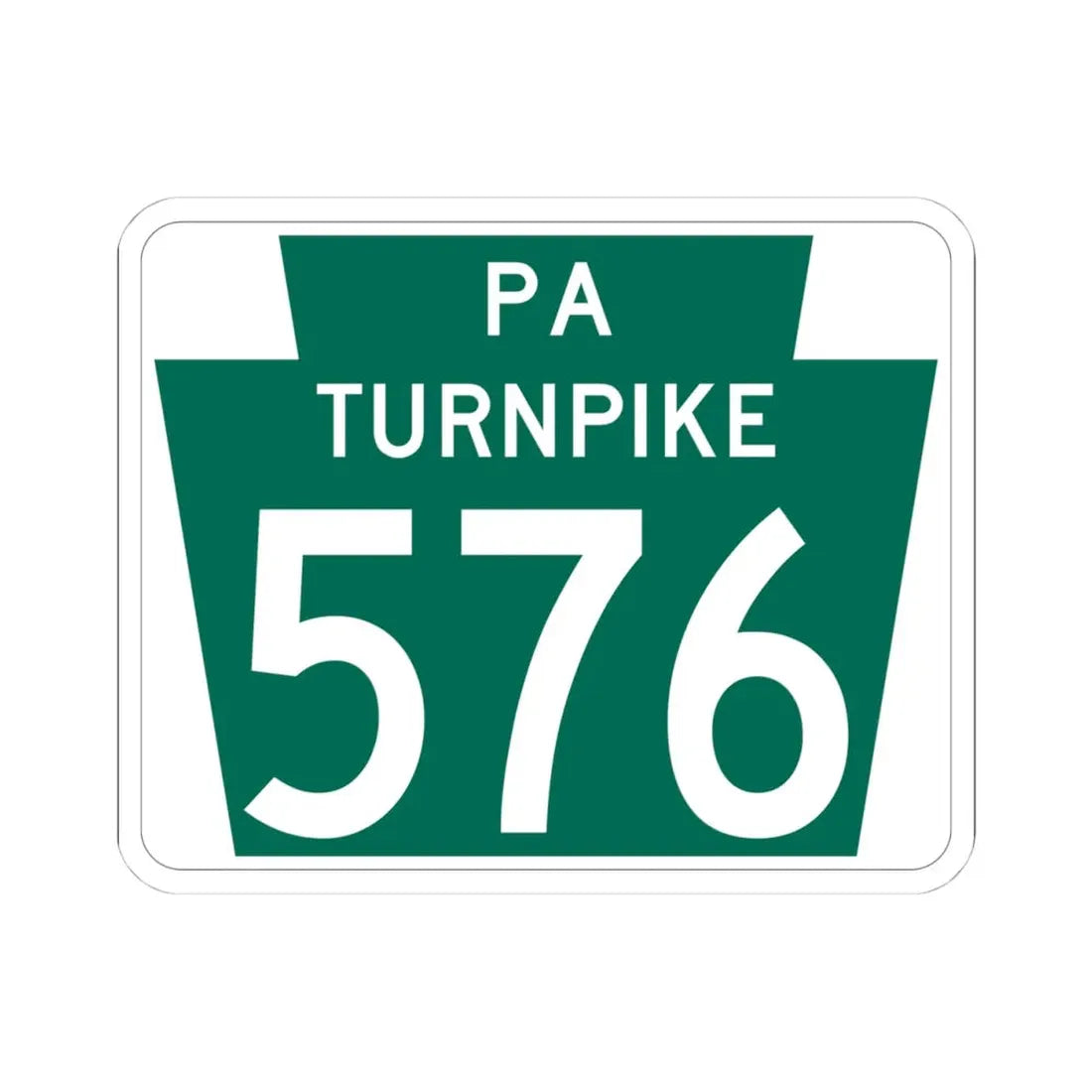 Turnpike-576 (Pennsylvania) (Road Sign) STICKER Vinyl Kiss-Cut Decal 4 Inch White - The Sticker Space