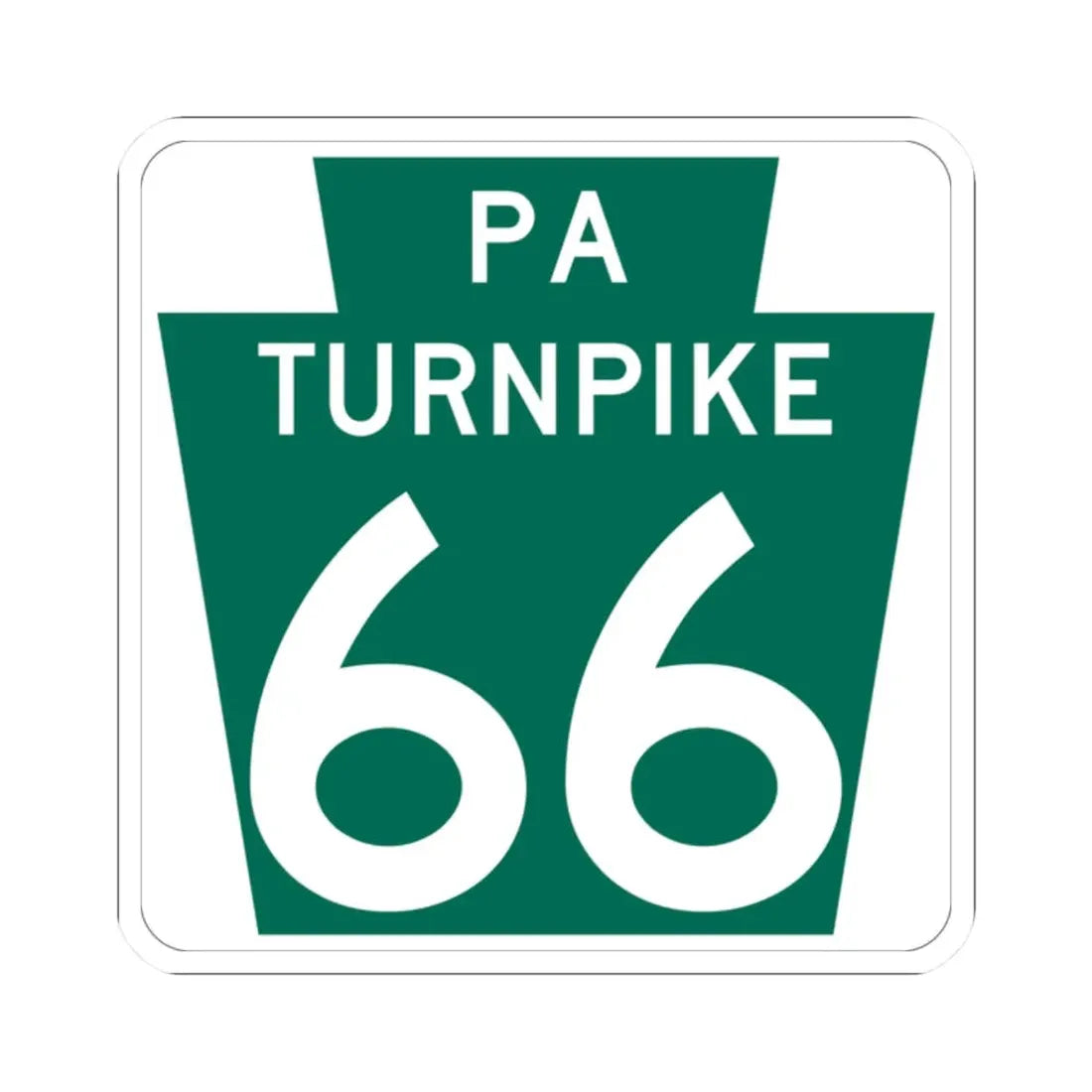 Turnpike-66 (Pennsylvania) (Road Sign) STICKER Vinyl Kiss-Cut Decal 2 Inch White - The Sticker Space