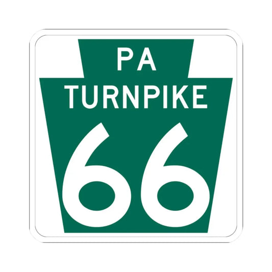 Turnpike-66 (Pennsylvania) (Road Sign) STICKER Vinyl Kiss-Cut Decal 2 Inch White - The Sticker Space