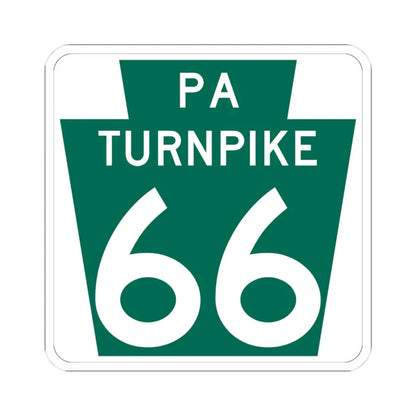 Turnpike-66 (Pennsylvania) (Road Sign) STICKER Vinyl Kiss-Cut Decal 3 Inch White - The Sticker Space