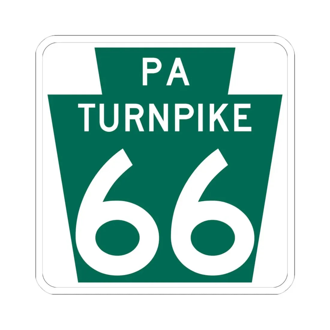 Turnpike-66 (Pennsylvania) (Road Sign) STICKER Vinyl Kiss-Cut Decal 4 Inch White - The Sticker Space