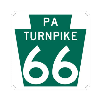 Turnpike-66 (Pennsylvania) (Road Sign) STICKER Vinyl Kiss-Cut Decal 4 Inch White - The Sticker Space