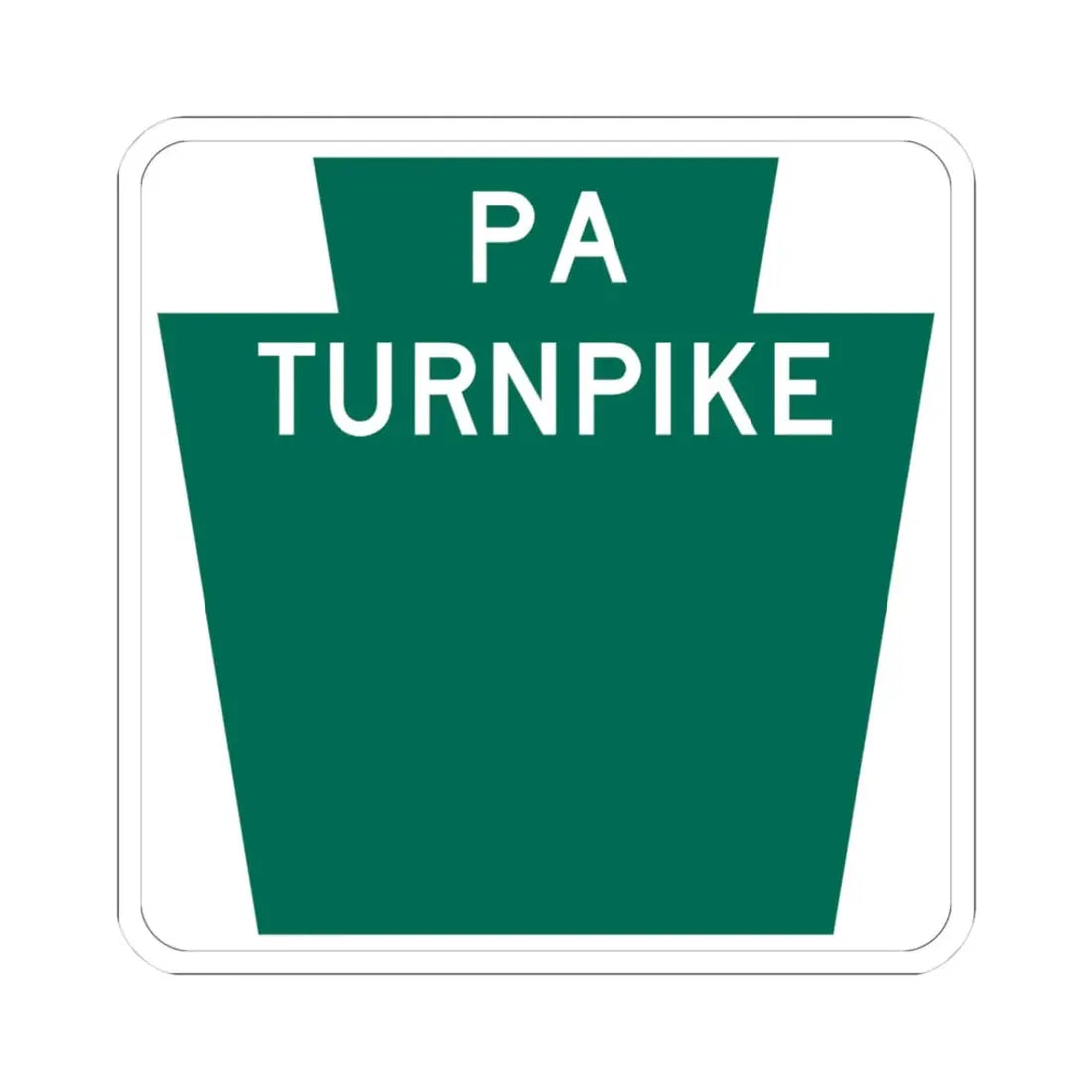 Turnpike-blank (Pennsylvania) (Road Sign) STICKER Vinyl Kiss-Cut Decal 3 Inch White - The Sticker Space