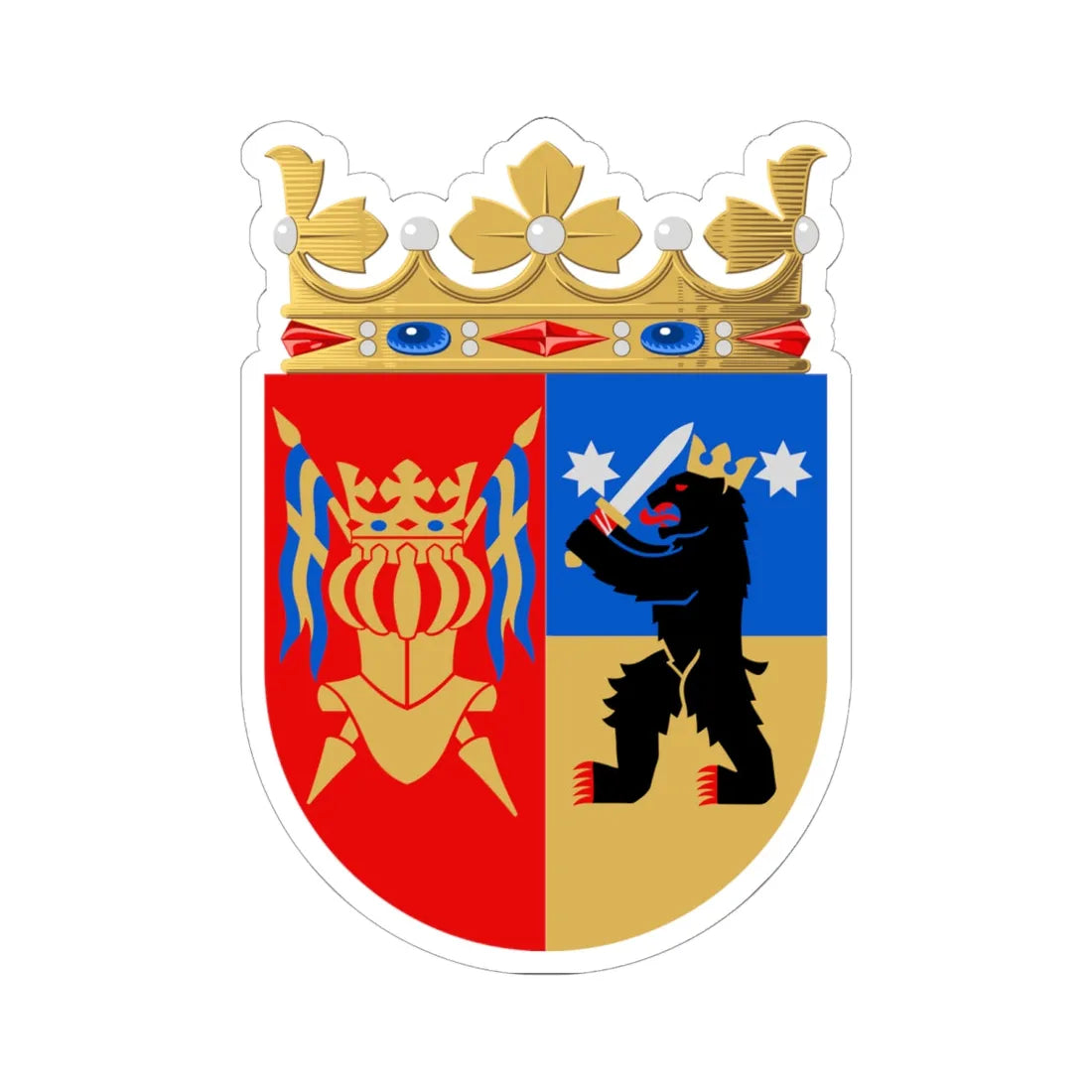Turun ja Porin lääni.vaakuna (Finland) (Coat of Arms) STICKER Vinyl Kiss-Cut Decal 6 Inch White - The Sticker Space