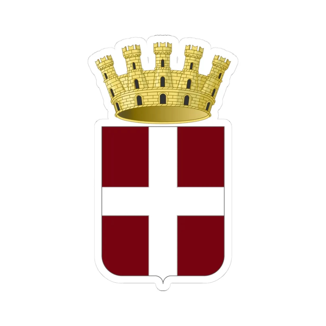 Tuscania-Stemma corretto (Italy) (Coat of Arms) STICKER Vinyl Kiss-Cut Decal 3 Inch White - The Sticker Space