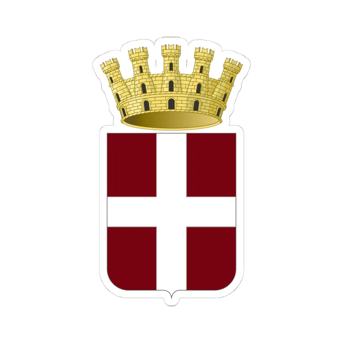 Tuscania-Stemma corretto (Italy) (Coat of Arms) STICKER Vinyl Kiss-Cut Decal 4 Inch White - The Sticker Space