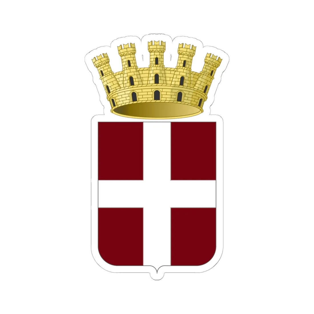 Tuscania-Stemma corretto (Italy) (Coat of Arms) STICKER Vinyl Kiss-Cut Decal 6 Inch White - The Sticker Space