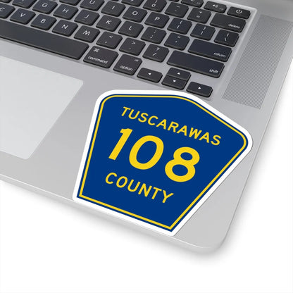 Tuscarawas County 108 (Ohio) (Road Sign) STICKER Vinyl Kiss-Cut Decal - The Sticker Space