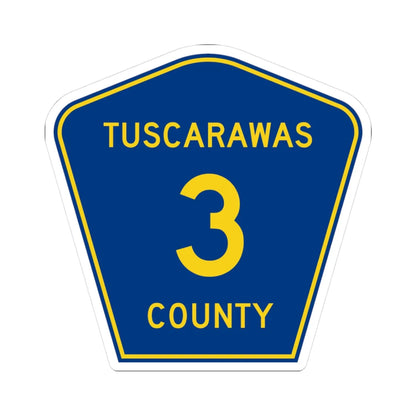 Tuscarawas County 3 (Ohio) (Road Sign) STICKER Vinyl Kiss-Cut Decal 3 Inch White - The Sticker Space
