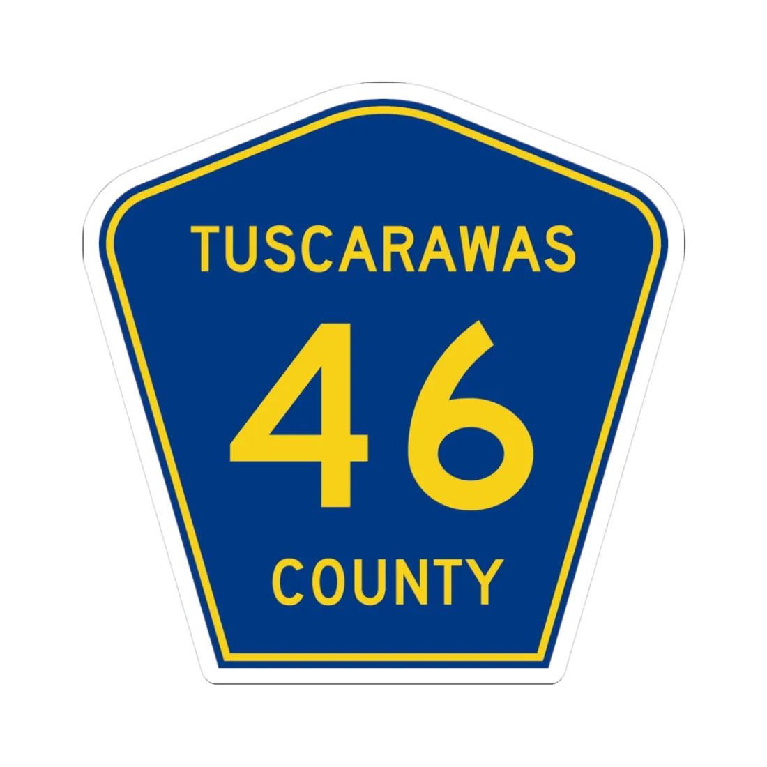 Tuscarawas County 46 (Ohio) (Road Sign) STICKER Vinyl Kiss-Cut Decal 3 Inch White - The Sticker Space