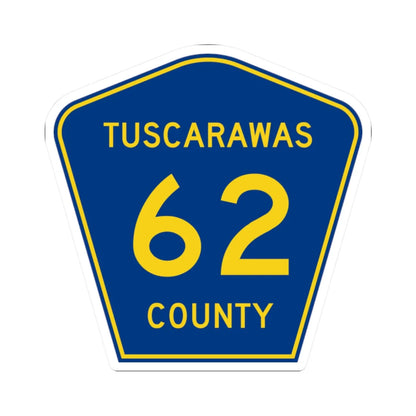 Tuscarawas County 62 (Ohio) (Road Sign) STICKER Vinyl Kiss-Cut Decal 2 Inch White - The Sticker Space