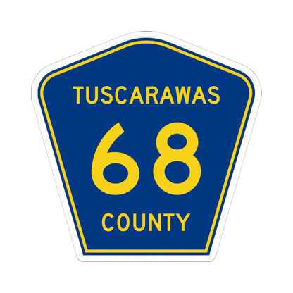 Tuscarawas County 68 (Ohio) (Road Sign) STICKER Vinyl Kiss-Cut Decal 4 Inch White - The Sticker Space