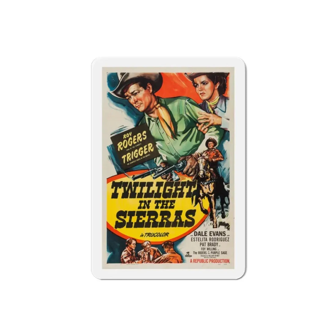 Twilight in the Sierras 1950 Movie Poster Refrigerator Magnet 2 Inch - The Sticker Space