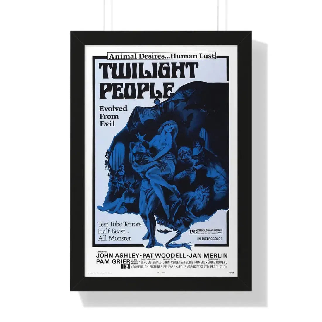 TWILIGHT PEOPLE 1972 - Framed Movie Poster 16″ x 24″ Black - The Sticker Space