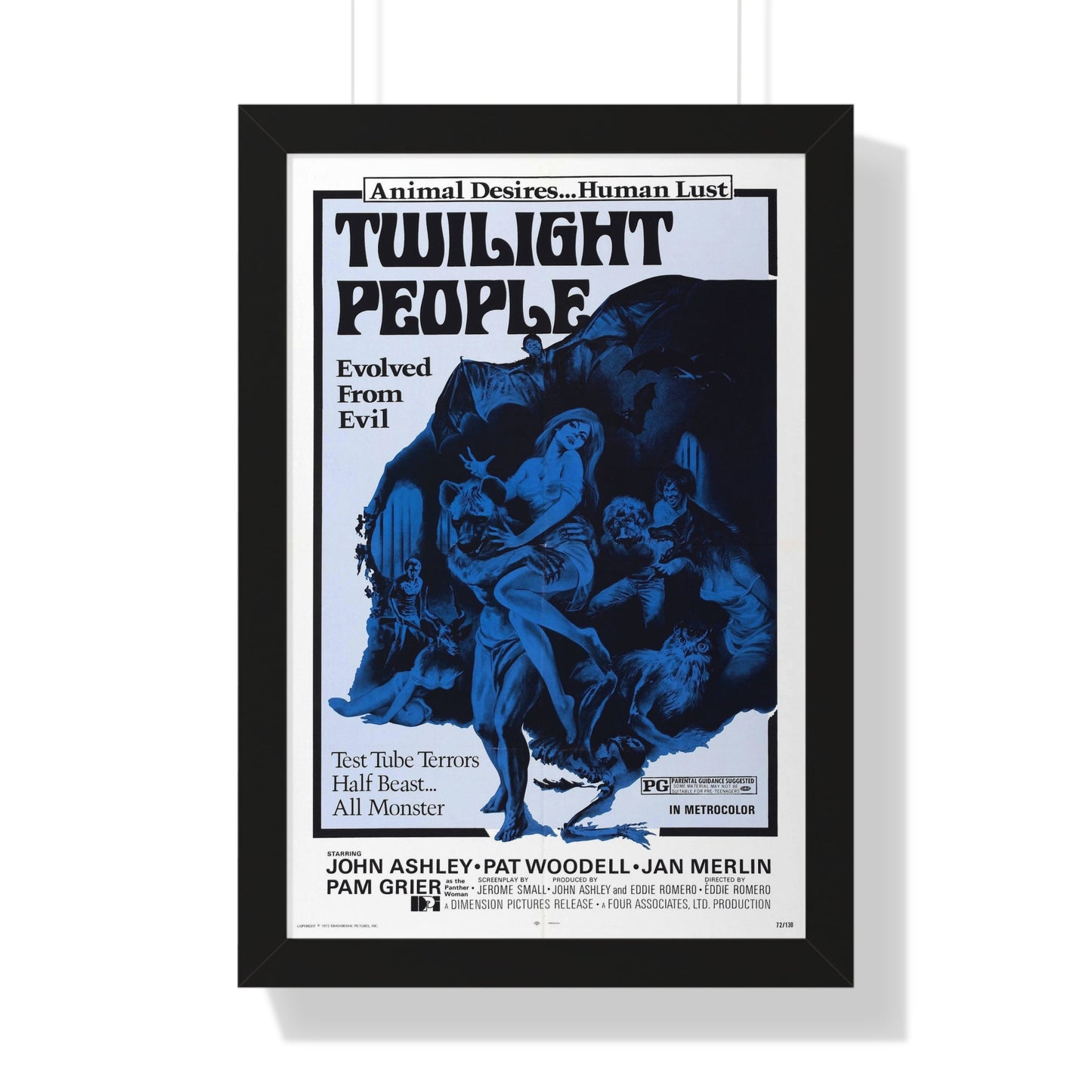 TWILIGHT PEOPLE 1972 - Framed Movie Poster-16″ x 24″-The Sticker Space