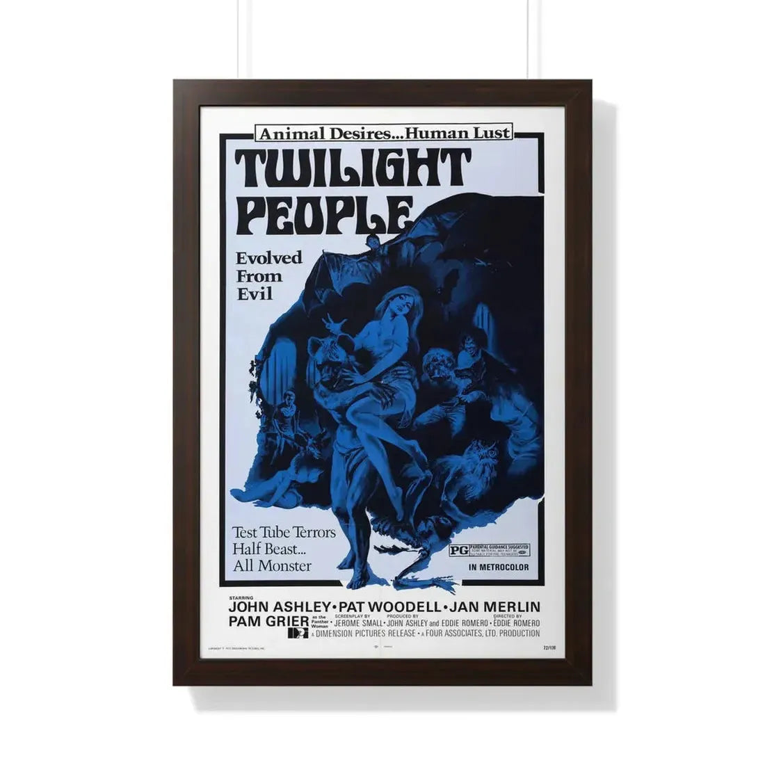 TWILIGHT PEOPLE 1972 - Framed Movie Poster 20" x 30" Walnut - The Sticker Space