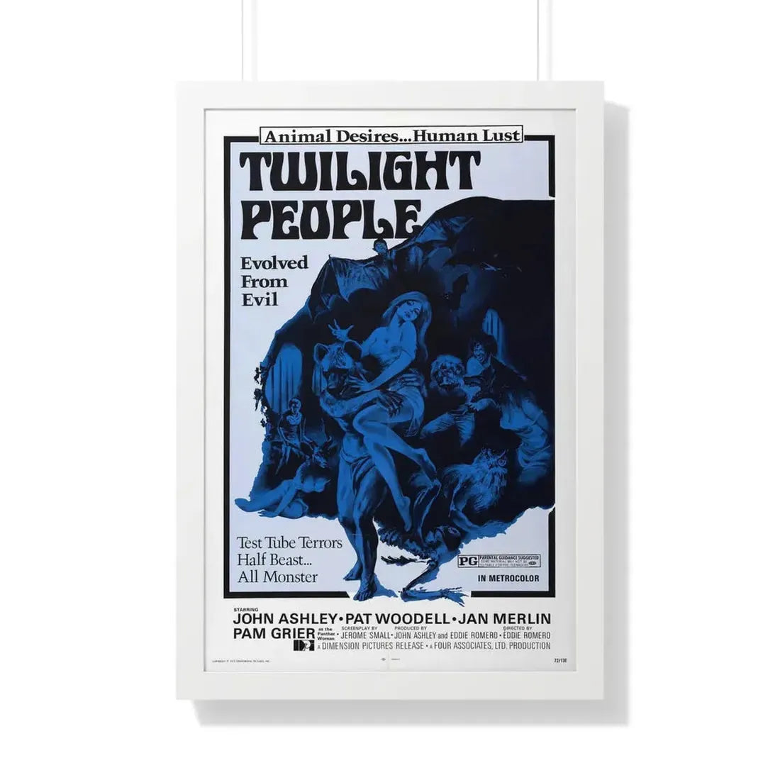 TWILIGHT PEOPLE 1972 - Framed Movie Poster 20" x 30" White - The Sticker Space