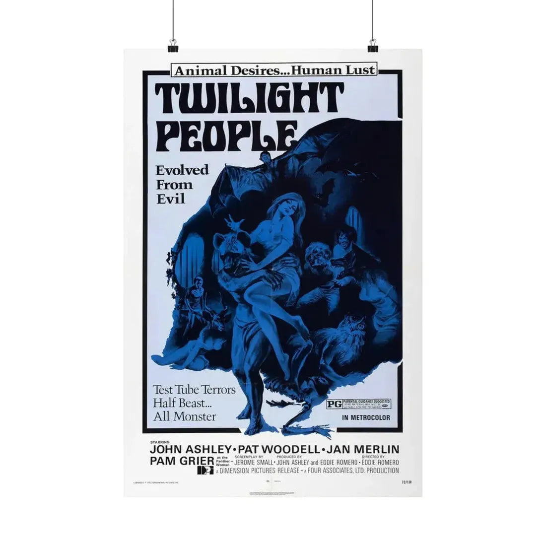 TWILIGHT PEOPLE 1972 - Paper Movie Poster 20″ x 30″ Matte - The Sticker Space