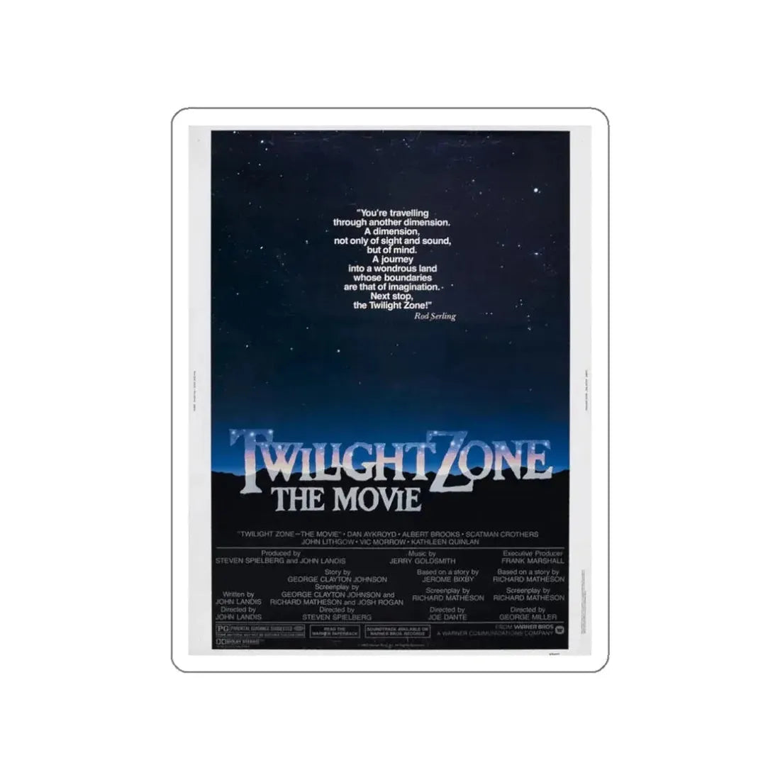 TWILIGHT ZONE THE MOVIE 1983 Movie Poster STICKER Vinyl Die-Cut Decal 3 Inch - The Sticker Space