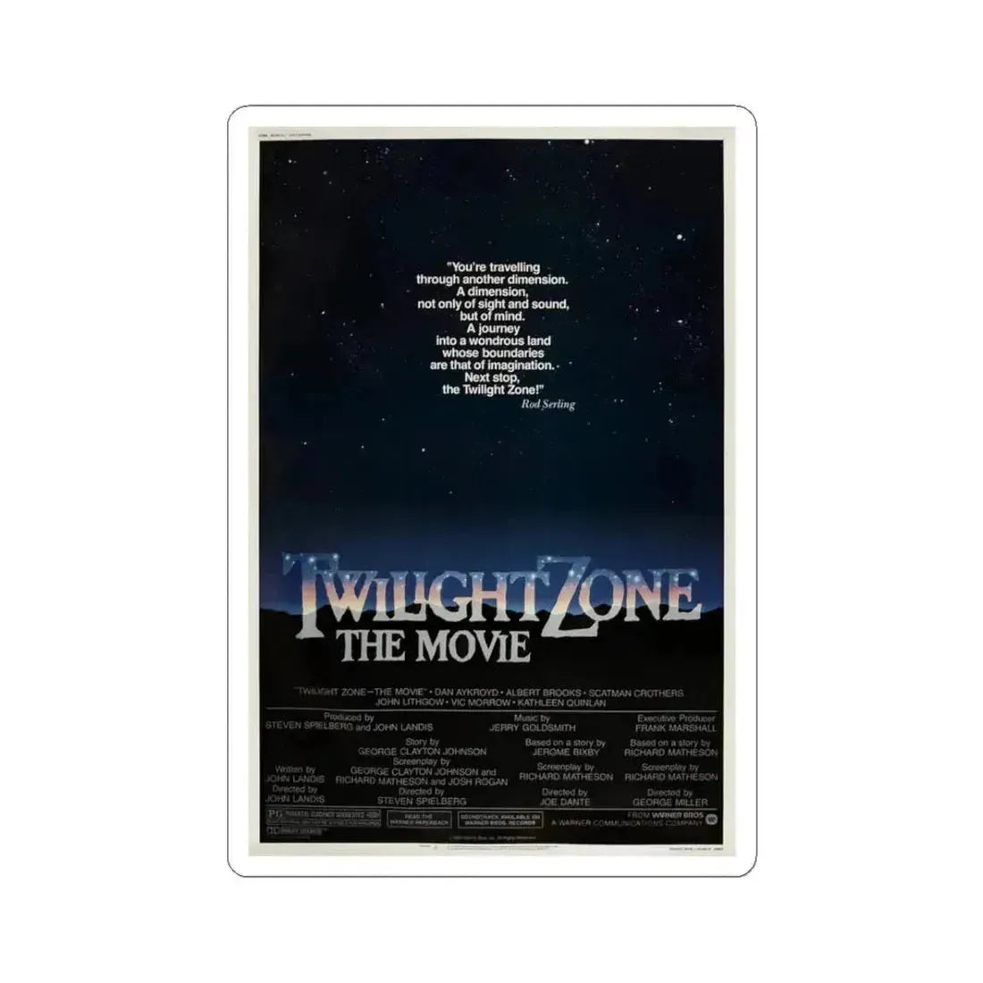 Twilight Zone The Movie 1983 Movie Poster - STICKER Vinyl Kiss-Cut Decal 3 Inch White - The Sticker Space