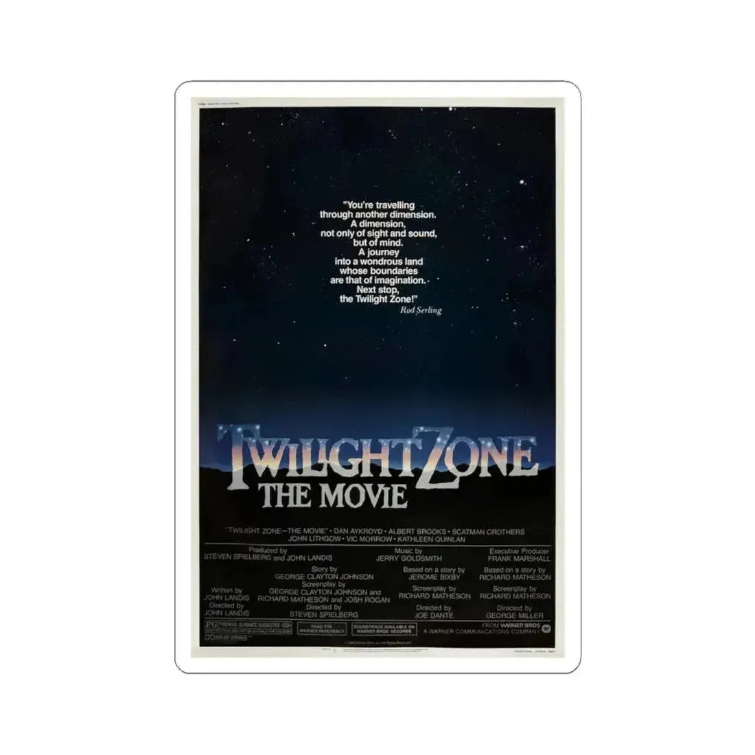 Twilight Zone The Movie 1983 Movie Poster - STICKER Vinyl Kiss-Cut Decal 4 Inch White - The Sticker Space