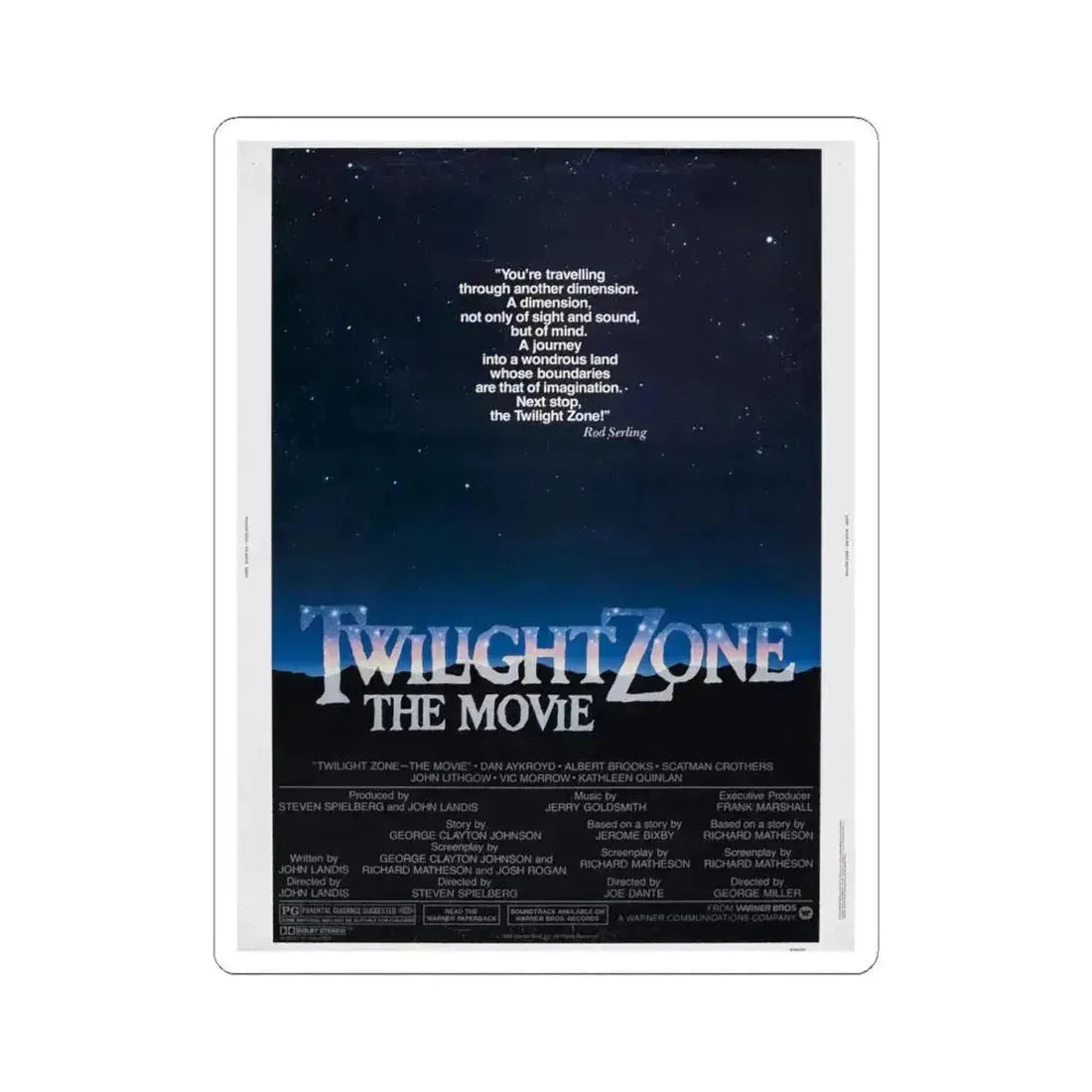 TWILIGHT ZONE THE MOVIE 1983 Movie Poster - STICKER Vinyl Kiss-Cut Decal 4 Inch White - The Sticker Space