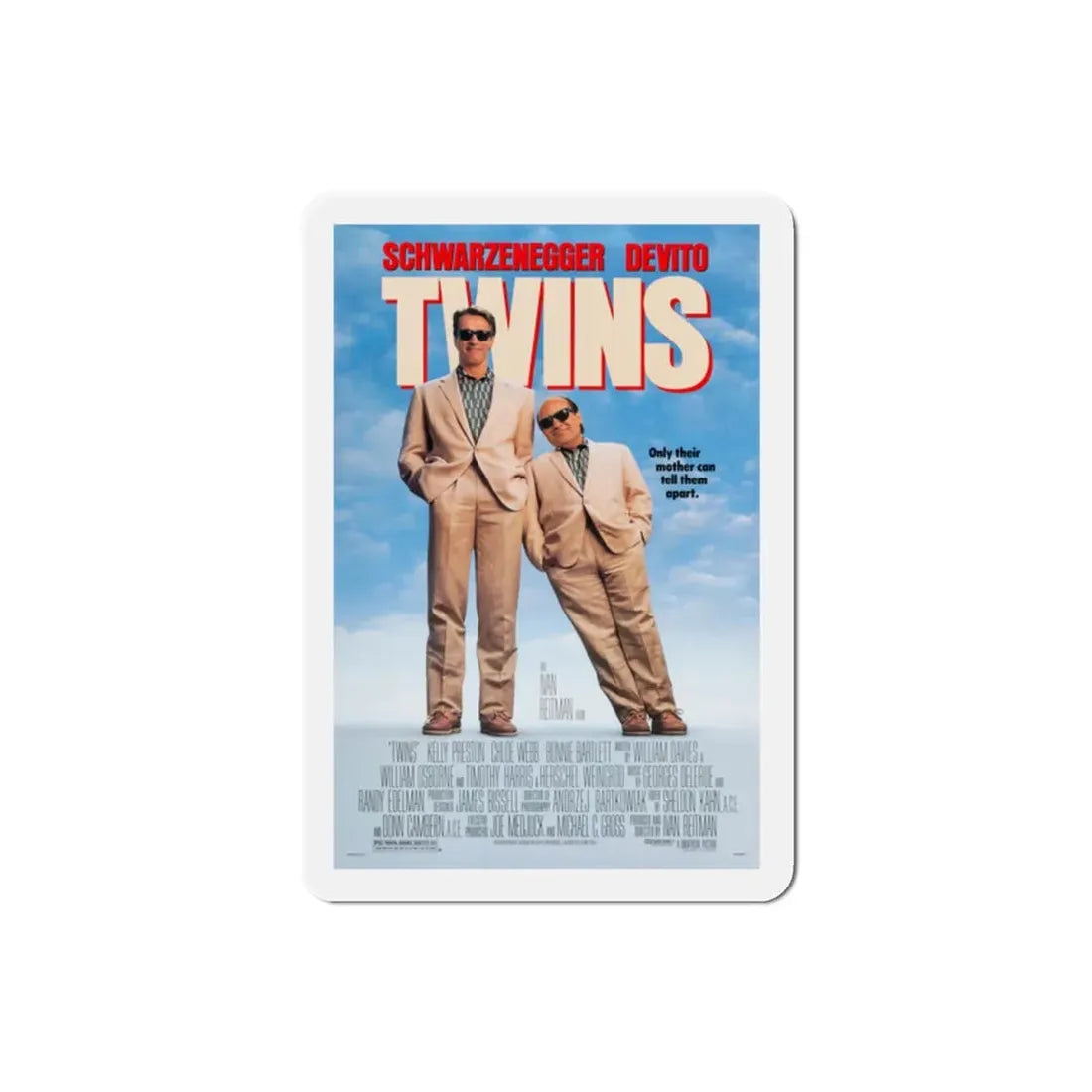 Twins 1988 Movie Poster Refrigerator Magnet 2 Inch - The Sticker Space
