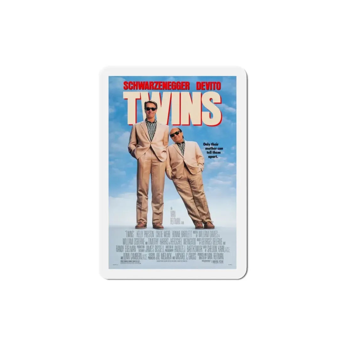 Twins 1988 Movie Poster Refrigerator Magnet 3 Inch - The Sticker Space