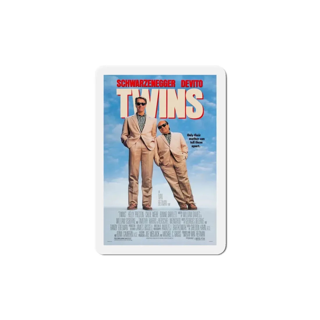 Twins 1988 Movie Poster Refrigerator Magnet 6 Inch - The Sticker Space