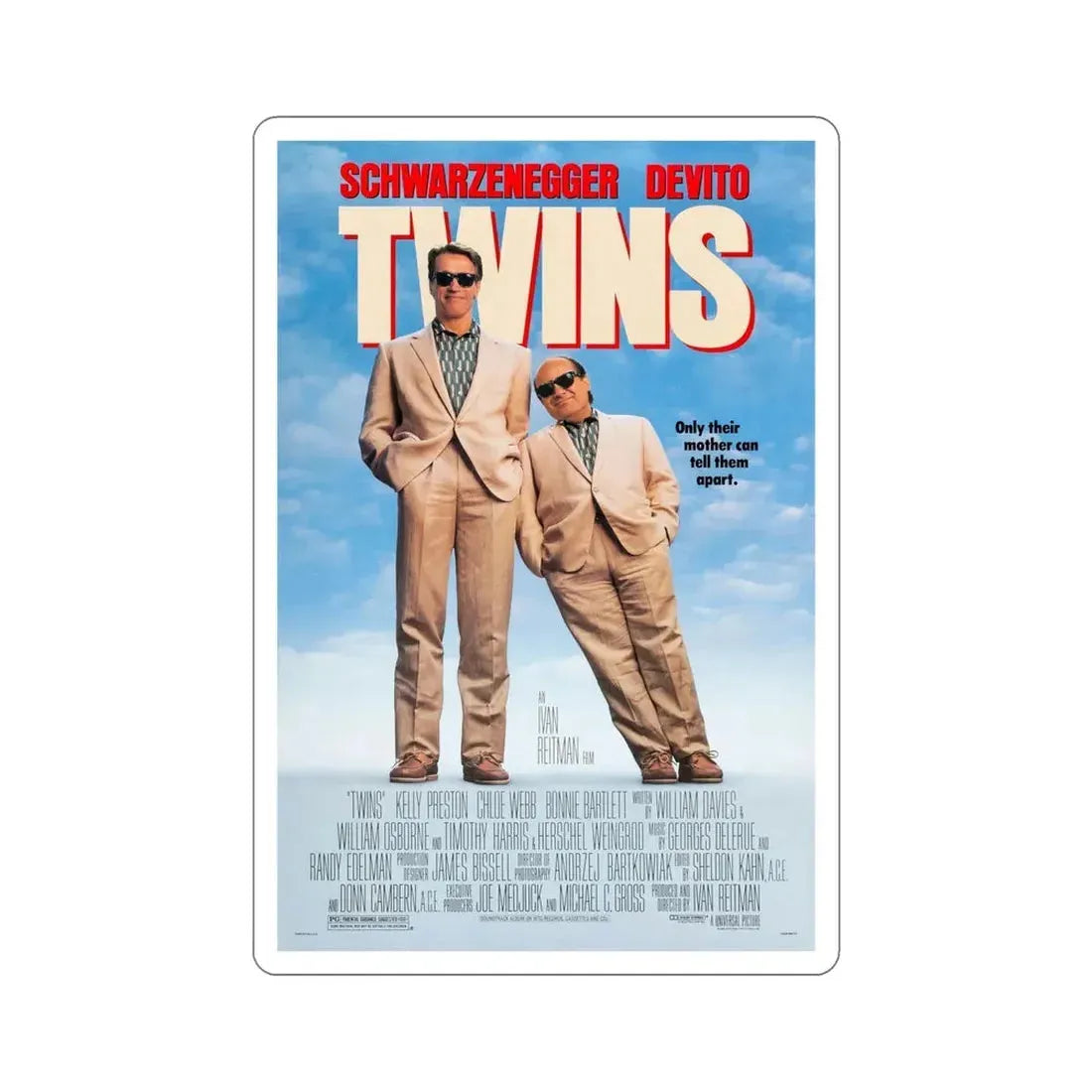 Twins 1988 Movie Poster STICKER Vinyl Die-Cut Decal 6 Inch - The Sticker Space
