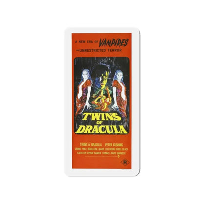 TWINS OF DRACULA 1971 Movie Poster - Refrigerator Magnet 2 Inch Die-Cut - The Sticker Space